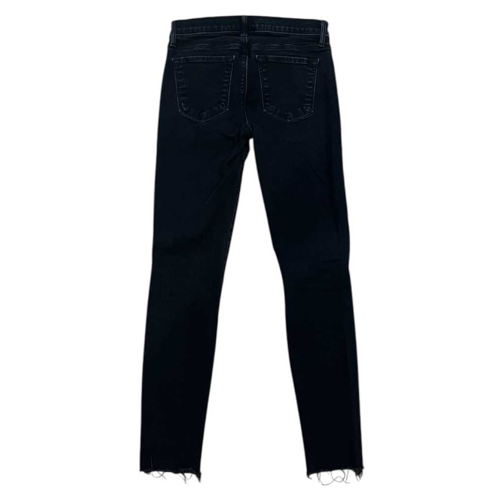 J Brand Indigo Denim Cropped Skinny Distressed Hem Holes in Knees Size 26 - Picture 2 of 11